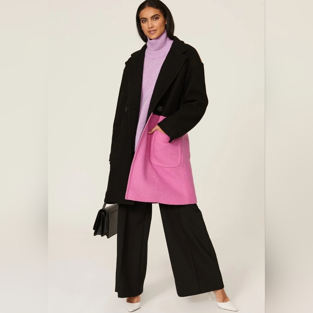 💜Peter Som Collective Colorblock Wool Coat💜